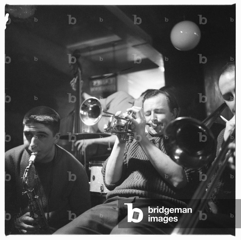 Humphrey Lyttelton playing the trumpet, c.1955 (b/w photo)
