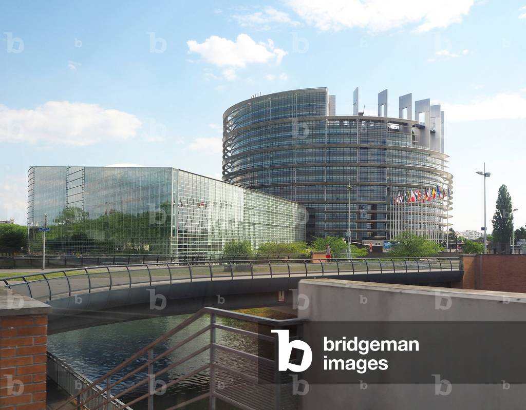 Strasbourg, The European Parliament “” Louise Weiss Building”. Associate architects Studio. Construction between 1993 and 1999