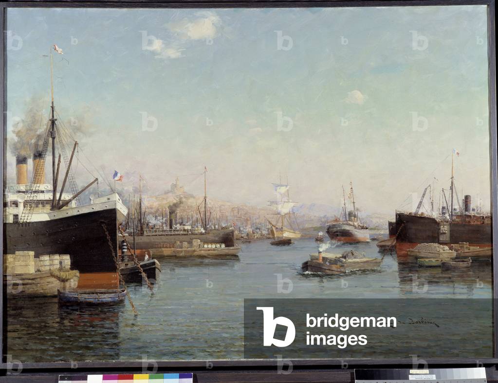 Image de Peinture représentant Le port de la Joliette Peinture d'Eugene de Barberiis (1851-1937) 20eme siecle 