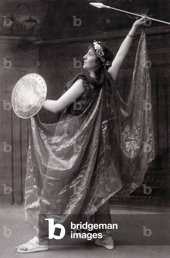 Lea Pirou in various roles in 1910? Warrior of Antiquity. Photograph by Paul Nadar (1856-1939), 1910. Dim 19x27cm.