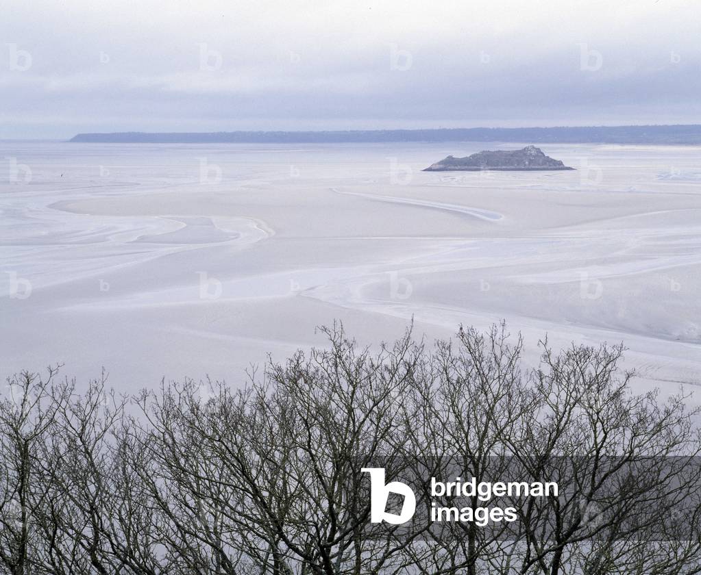 View of Tombelaine Island (Tombelene) from Mont Saint Michel (Manche)