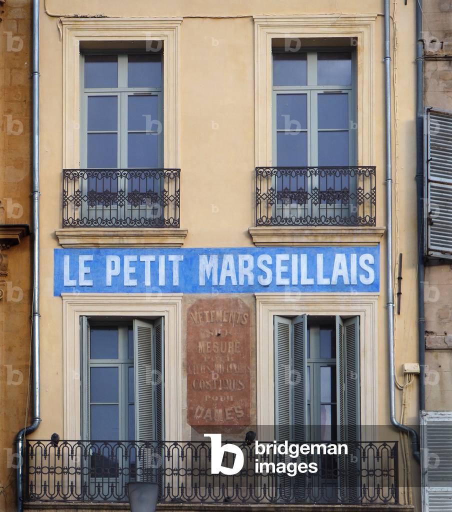 Aix en Provence: Old advertisement on the Cours Mirabeau