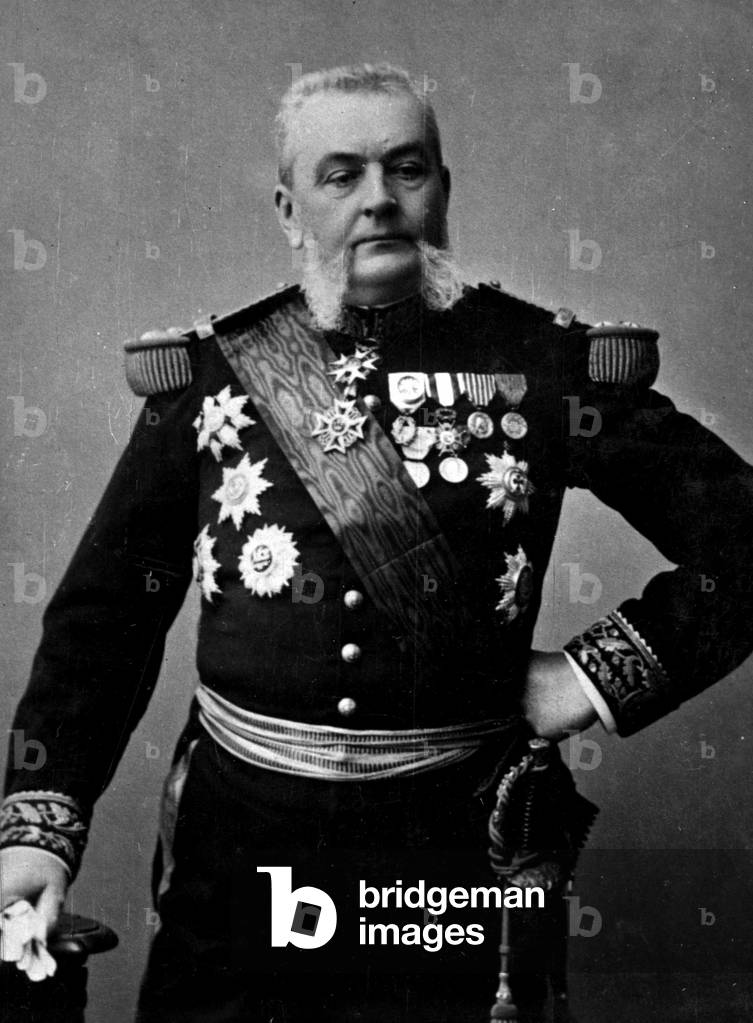 Portrait of Armand Besnard (Admiral Besnard) (1833-1903), French admiral and politician. Photography late 19th century.
