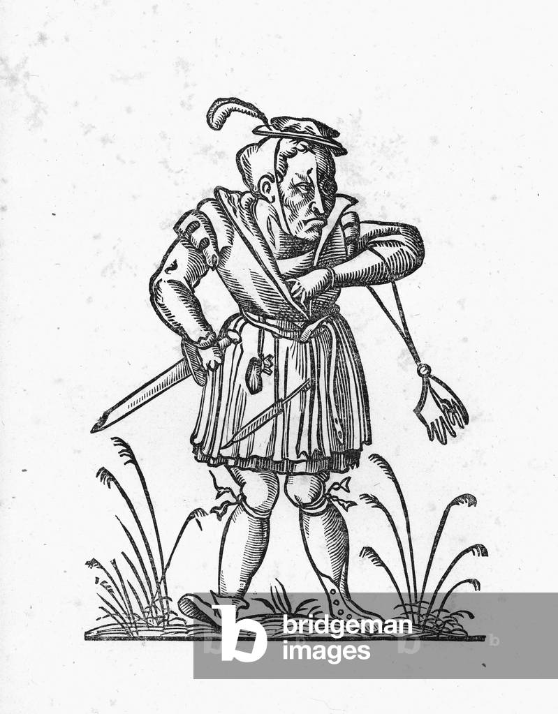 Panurge or Cardinal of Lorraine (John III of Lorraine or Guise, 1498-1550) - engraving of 1823 in “” Drolatic Songes de Pantagruel”” by Francois Rabelais (1494-1553) - (The Capricious Dreams of Pantagruel) - Private collection