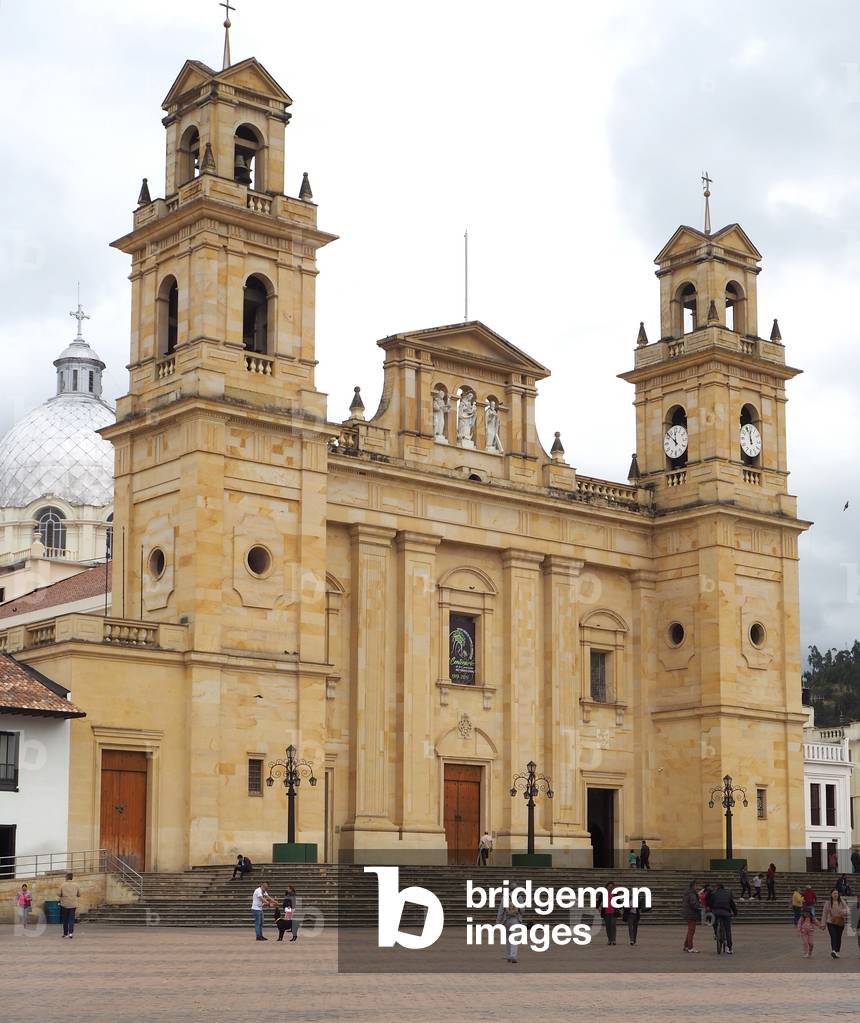 Facade of the Cathedrale Notre Dame, patron saint of Colombia, Village of Chiquinquira, Colombia (photo)
