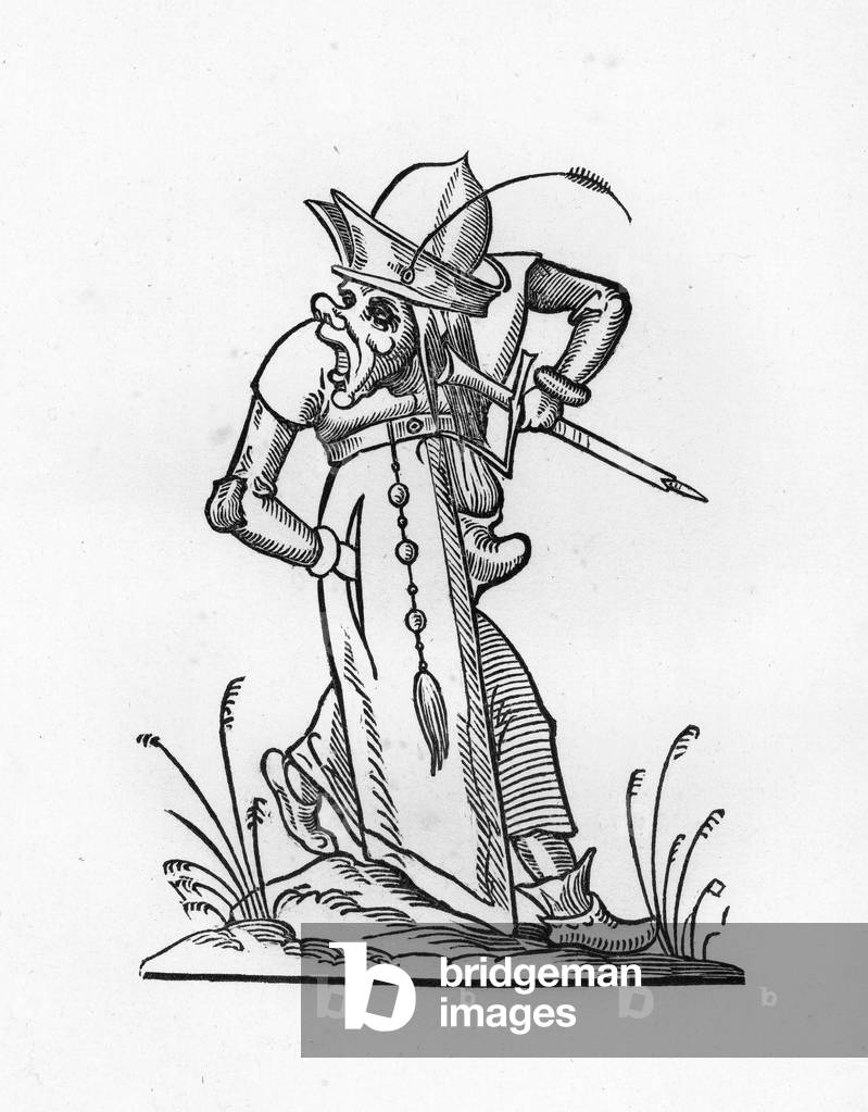 Jules II (1443-1513) - incisione del 1823 in «» Drolatiques Songes de Pantagruel»» di Francois Rabelais (1494-