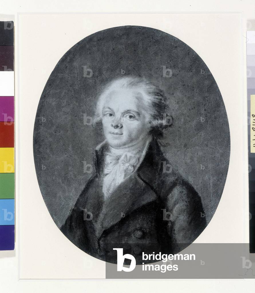 Portrait of Maximilian Marie Isidore by Robespierre (1758-1794) Drawing attributed to Joseph Boze (1745-1826) B.N Paris (Dim in cm 21x18) 1791