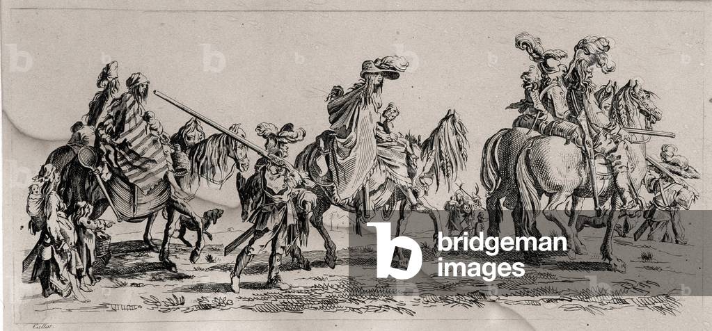 Gypsies series: Gypsies on the way, the avant-garde, 1621 (engraving)