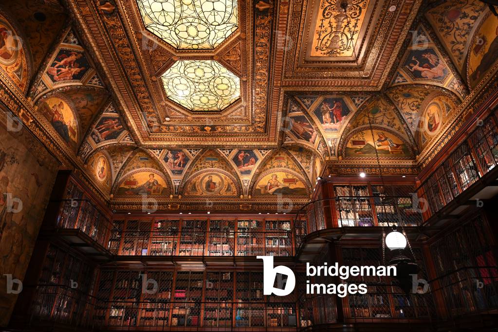 Ceiling of the Library Room, Morgan Library and Museum, New York City, USA (photo)
