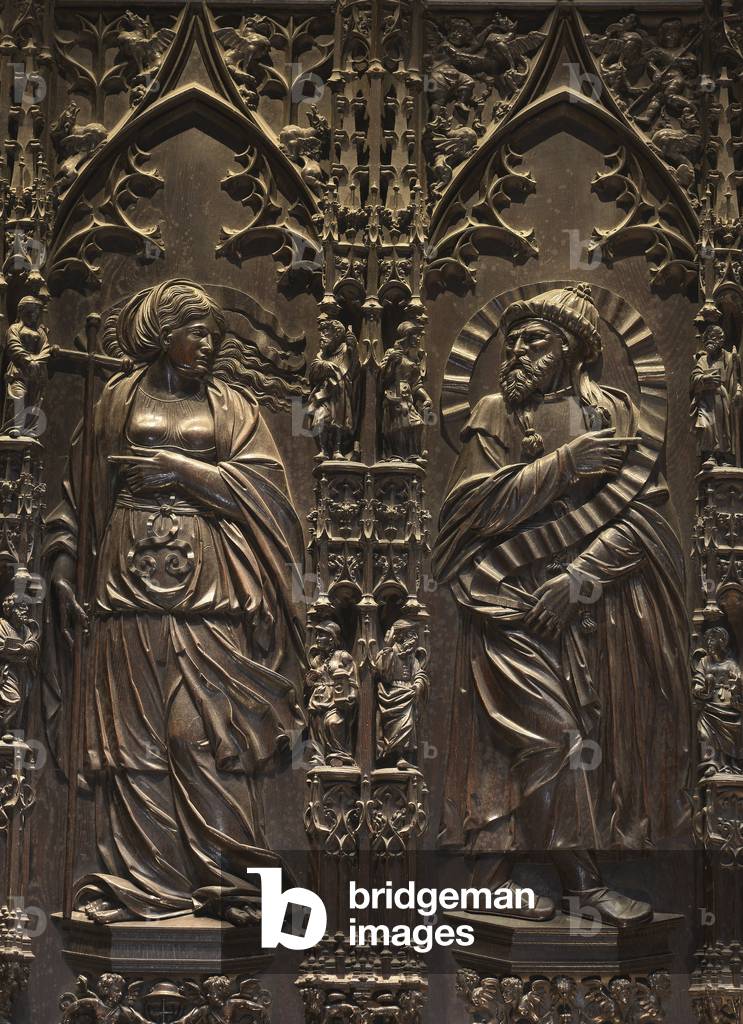 The phrygia (or phrygian) sibylle and the Malachi prophete - Characters of the carved wood stalls by Dominique Bertin of Toulouse (16th century) - Cathedrale Sainte Marie d'Auch (Gers) (15th-17th century)