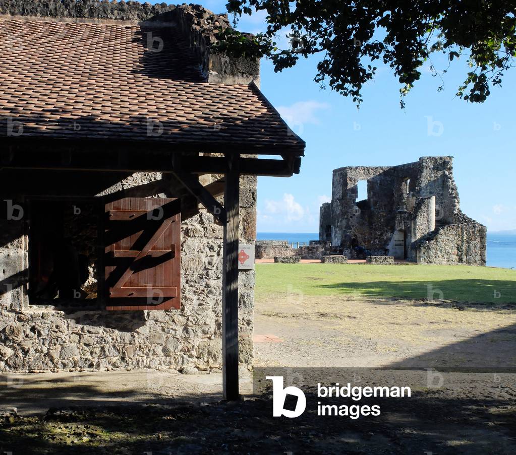 French West Indies - French Antilles - La Trinite, Le chateau Dubuc was built in 1721, by Louis du Buc du Galion, grandson of Pierre du Buc, Sieur de La Caravelle et du Marigot, on the peninsula of the Caravelle, east coast of Martinique, in Tartane.