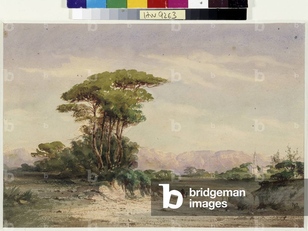The massif of the Sainte Baume (watercolour)