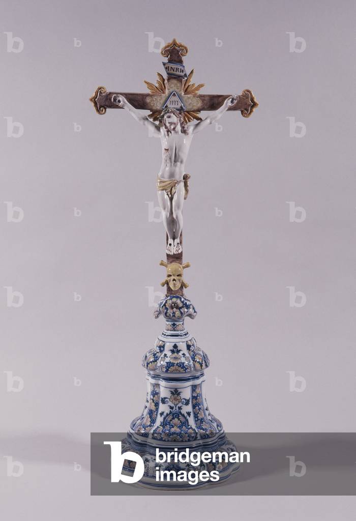 Jesus on the Cross - Christ on a base Fabrique Joseph Fauchier (1687-1751) -Musee de la faience Marseille