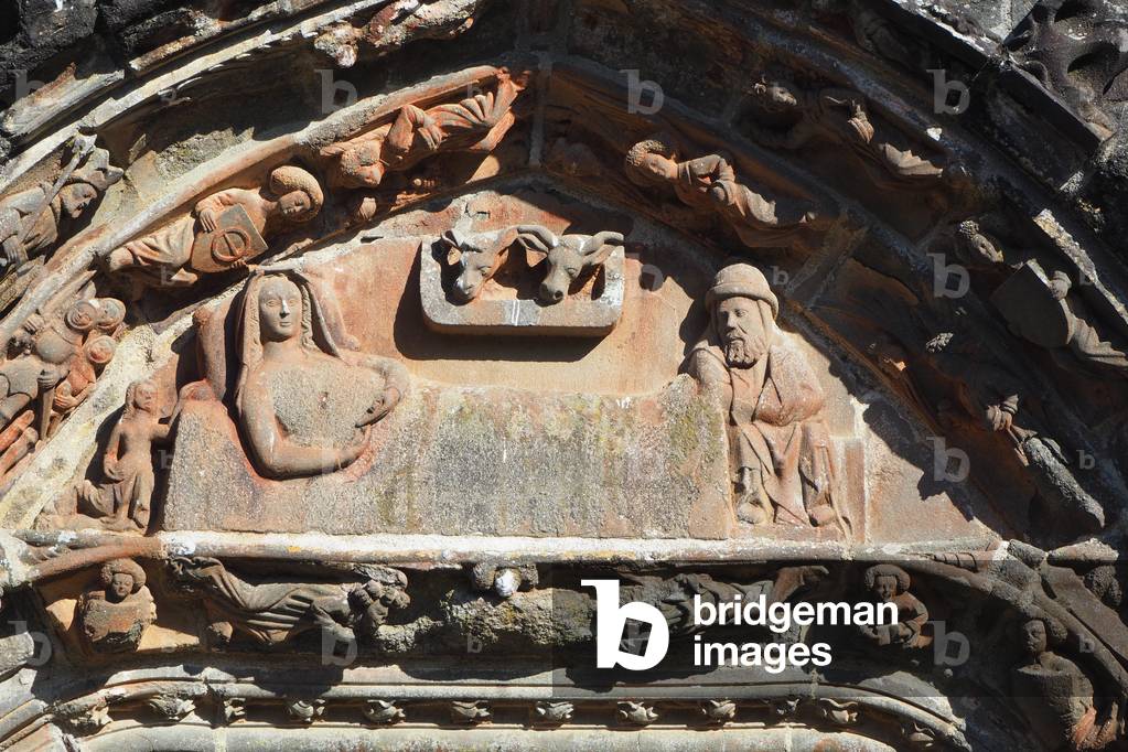 Parroissial enclosure, church, eardrum detail, Elorn valley, Martyrdom, Finister, France (photo)