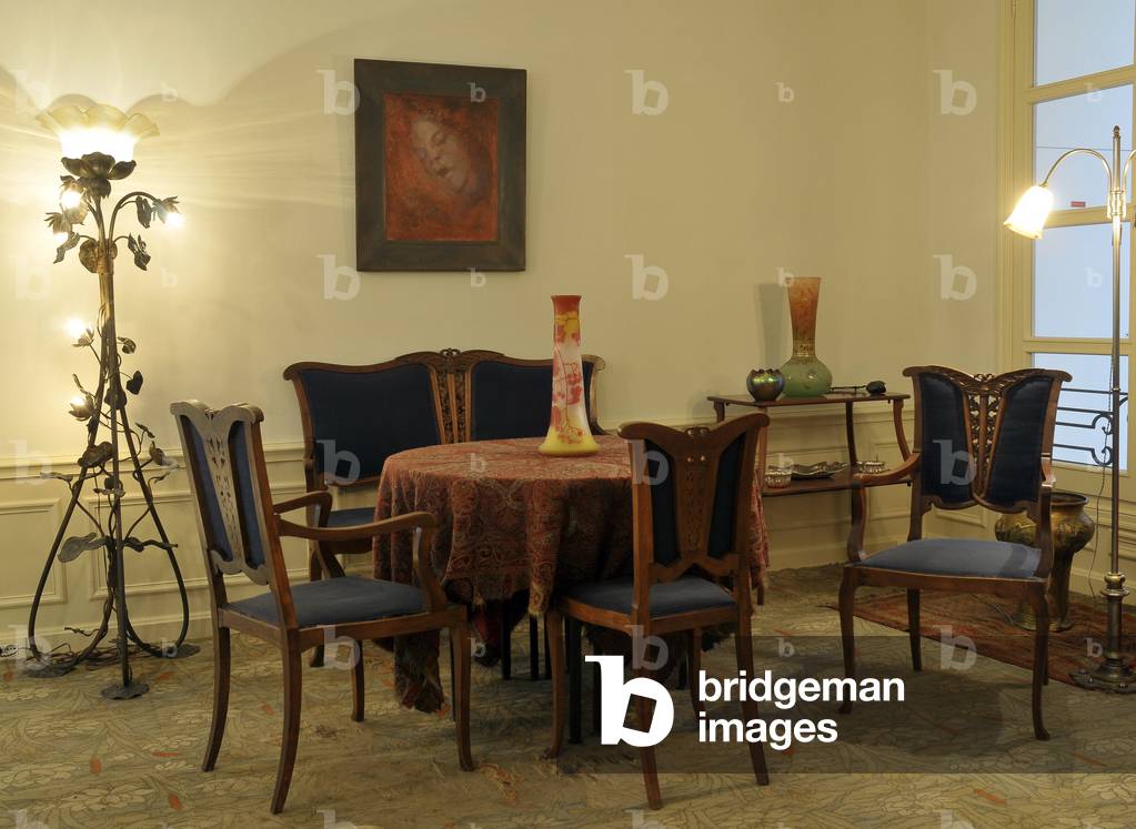 Salon de Leonor Fini (1908-1996), surrealist painter, theatre decorator and writer, located in the Rue de La Villiere in Paris.