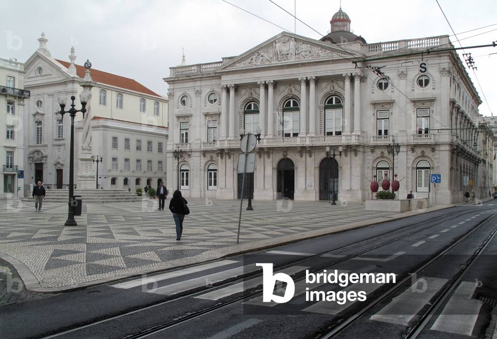 Town Hall, Municipal Square and St. Paul's Church, Chiado District, Lisbon, Portugal