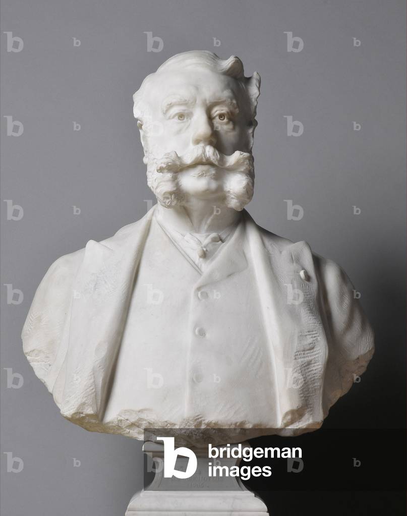 Monument to Jules Charles Roux (1841-1918) soap maker and initiator of the 1906 colonial exhibition in Marseille Bust in marble by Auguste Carli (1868-1930) 1906. Dim 80x60x40 cm Musee du Vieux Marseille, Marseille