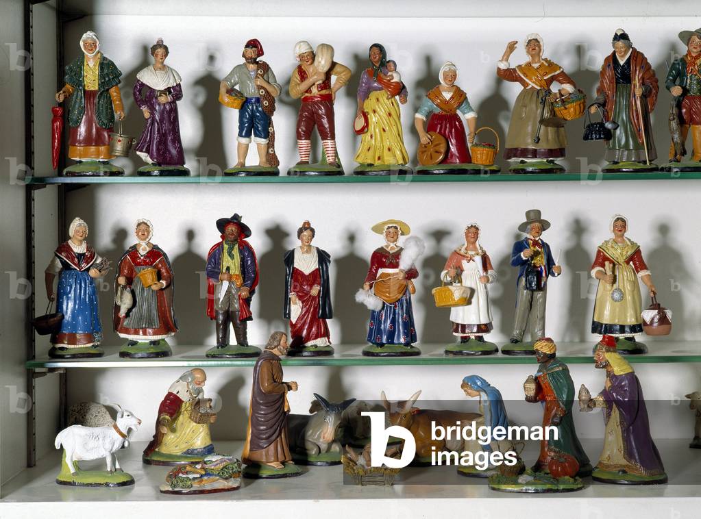 Popular art: various types of santons. 19th century Private collection
