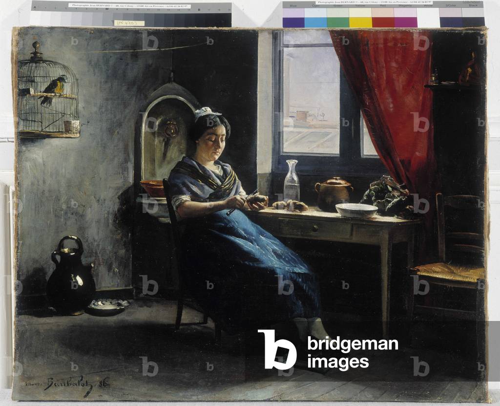 Provencale in seiner Küche. Gemälde von Marius Barthalot (1861-1933), 1896. Obligatorische Erwähnung: Sammlung