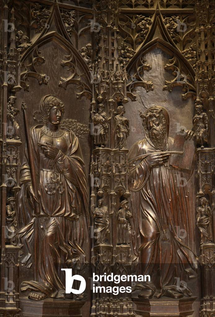 The Libyan and Moise sibylle - Characters of the carved wood stalls by Dominique Bertin of Toulouse (16th century) - Cathedrale Sainte Marie d'Auch (Gers) (15th-17th century)