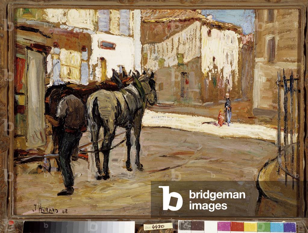 Village Street in Provence, 20th century (oil on canvas)