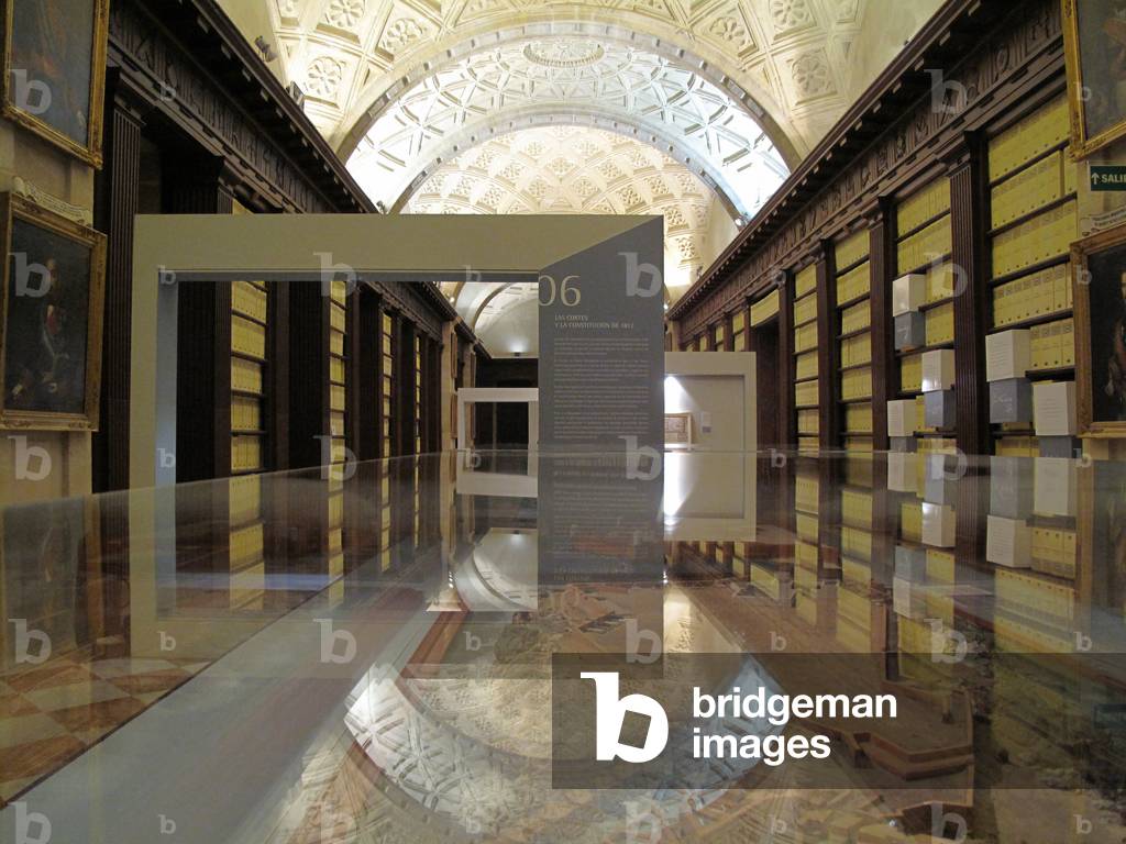 Interior view of the Museum of the Archives of India, in Seville (Spain), 16th century