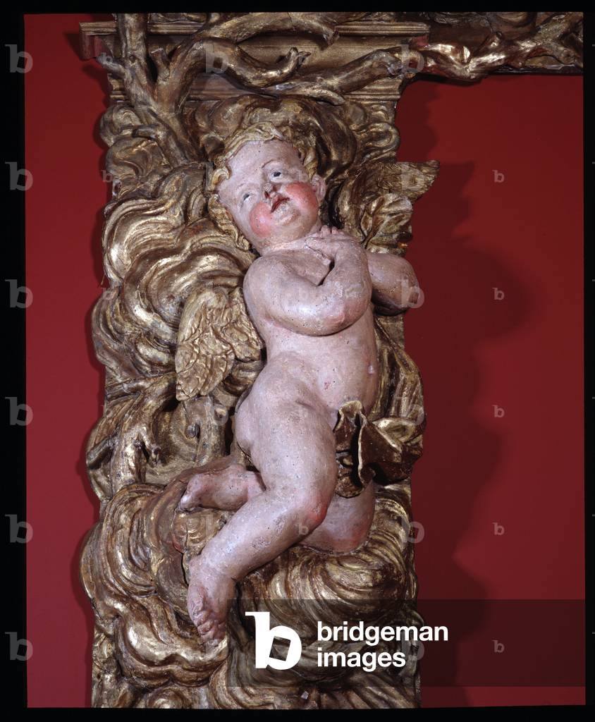 Elements de Altarpiece, geschaffen von einem anonymen flämischen Künstler des 18. Jahrhunderts. Engel-Detail. 