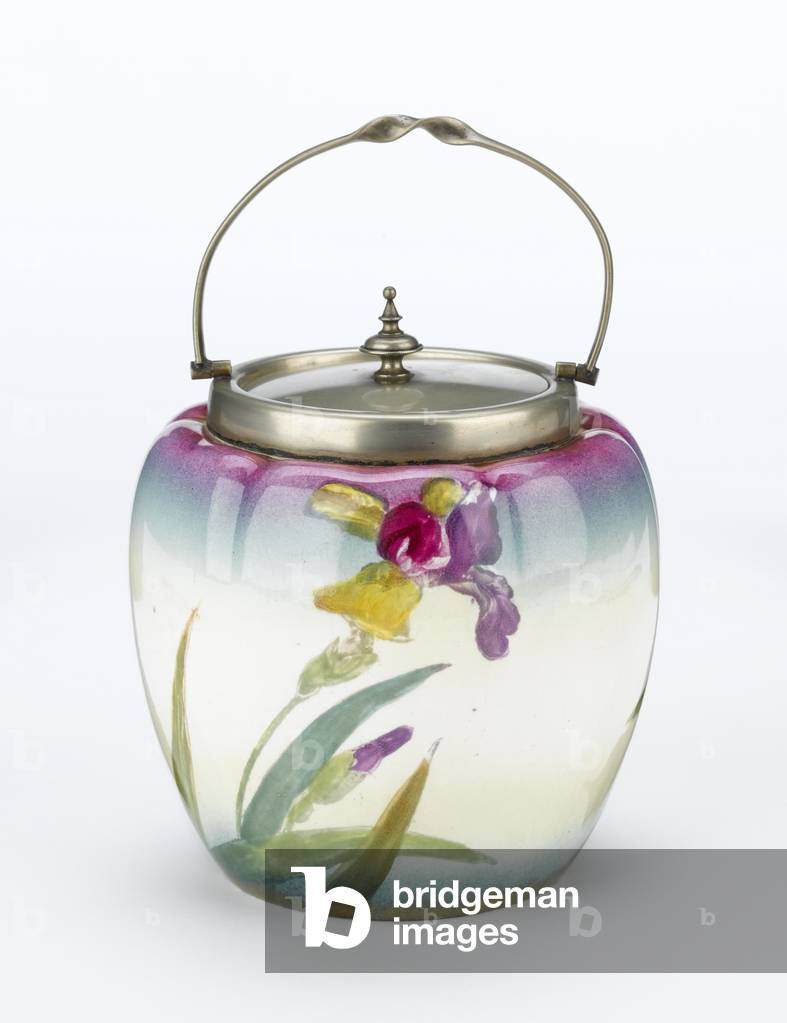 Vase, c.1890-1930 (glazed earthenware & electroplated nickel)