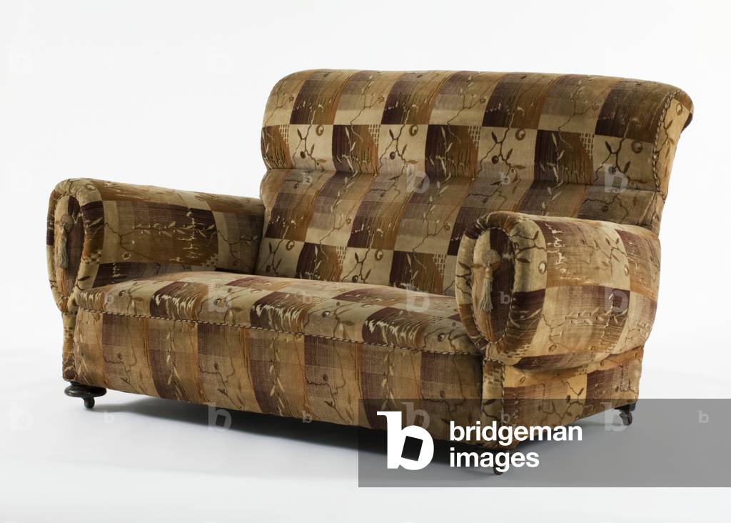 Sofa, c.1928 (cut velvet, with turned beech feet)