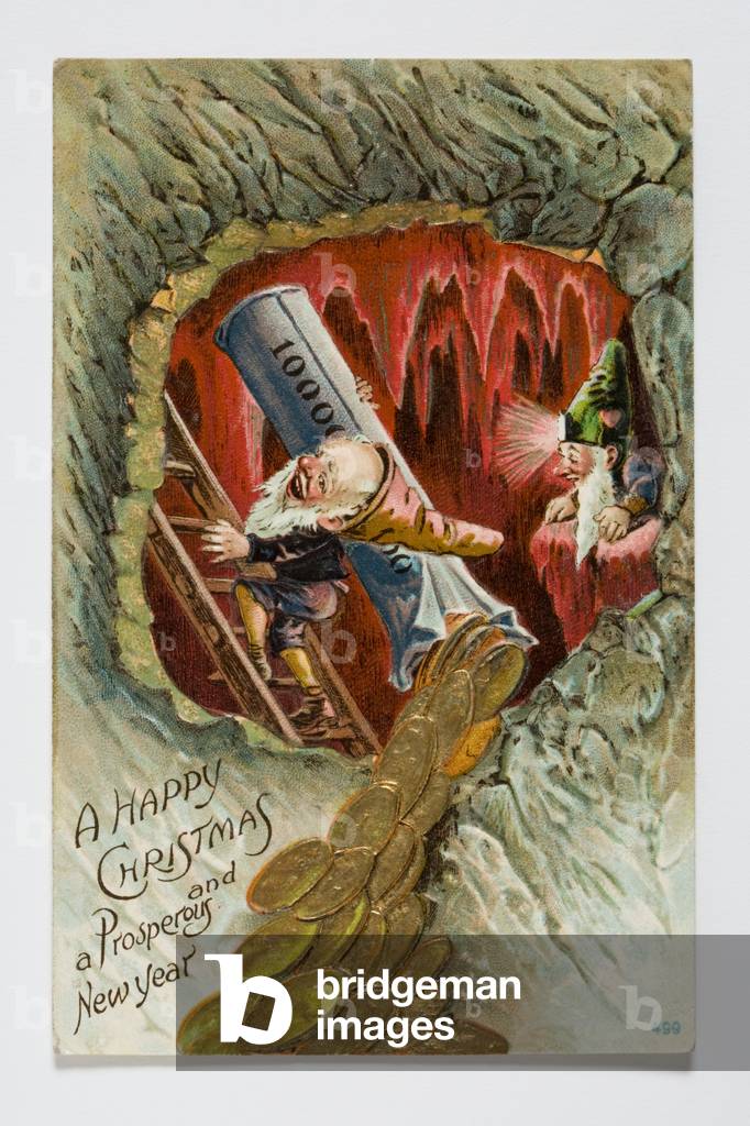 Christmas card, c.1905 (printed & embossed card)
