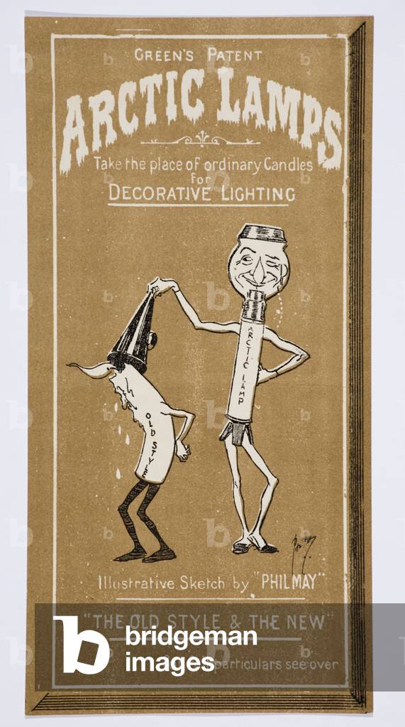 'Arctic lamps: Take place of the ordinary candles for decorative lighting', 1899-1929 (colour litho)