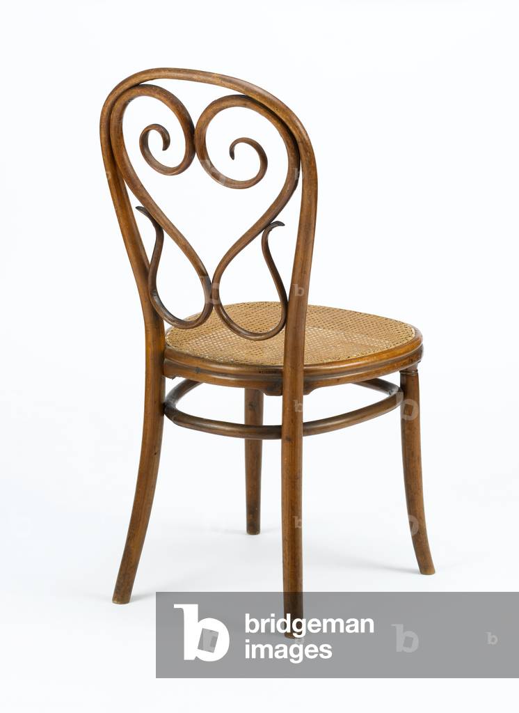 Side chair, c.1848 (bent solid beechwood with a woven cane seat)