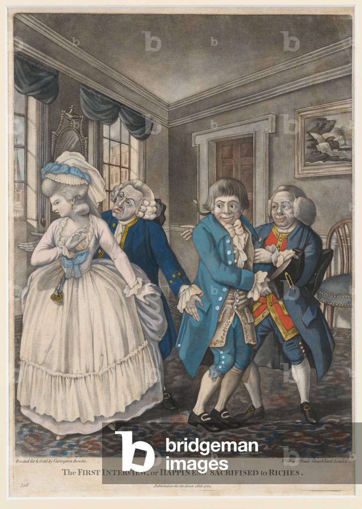The First Interview, or Happiness Sacrificed to Riches, 1784 (hand-coloured mezzotint)