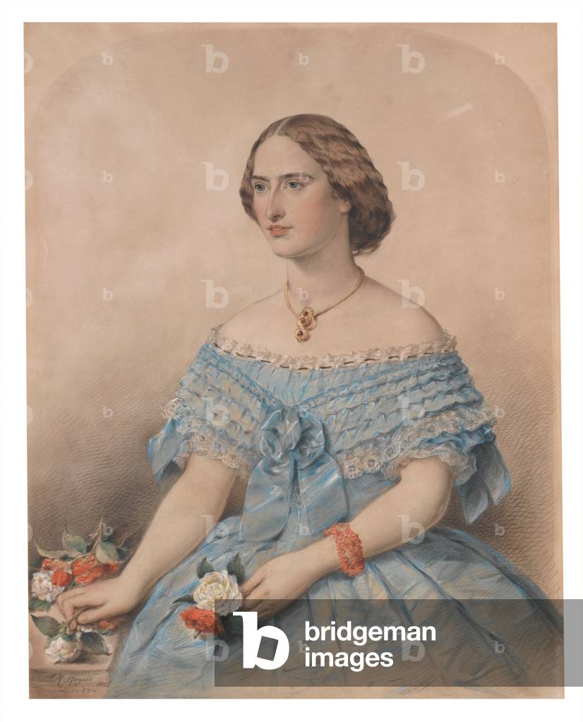 Portrait of a Young Woman, 'Miss Floe', 1863 (pastel on paper)