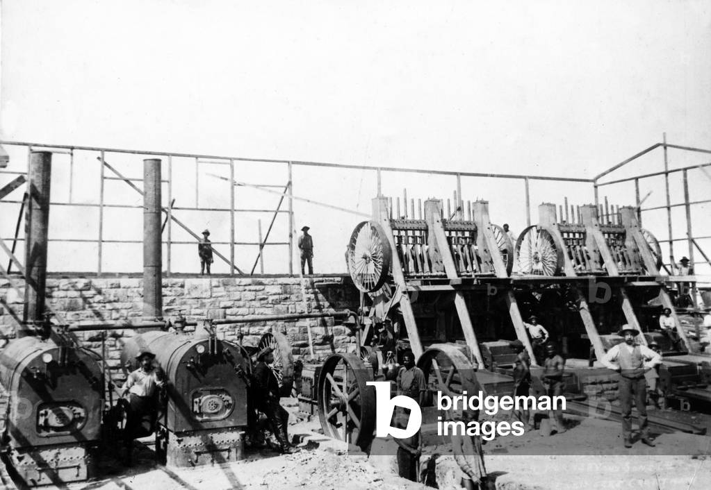 Gold Stamp Mill, Roodeport Central CM co., c.1895 (b/w photo)