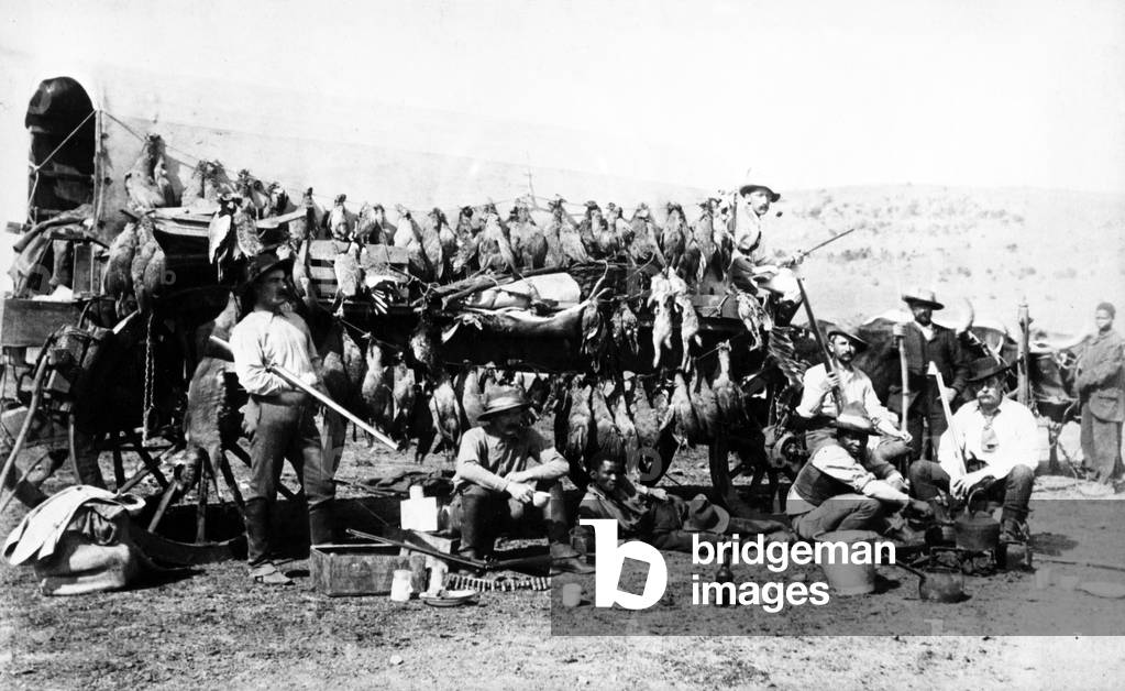 Returning from a Shooting Expedition, South Africa, c.1895 (b/w photo)