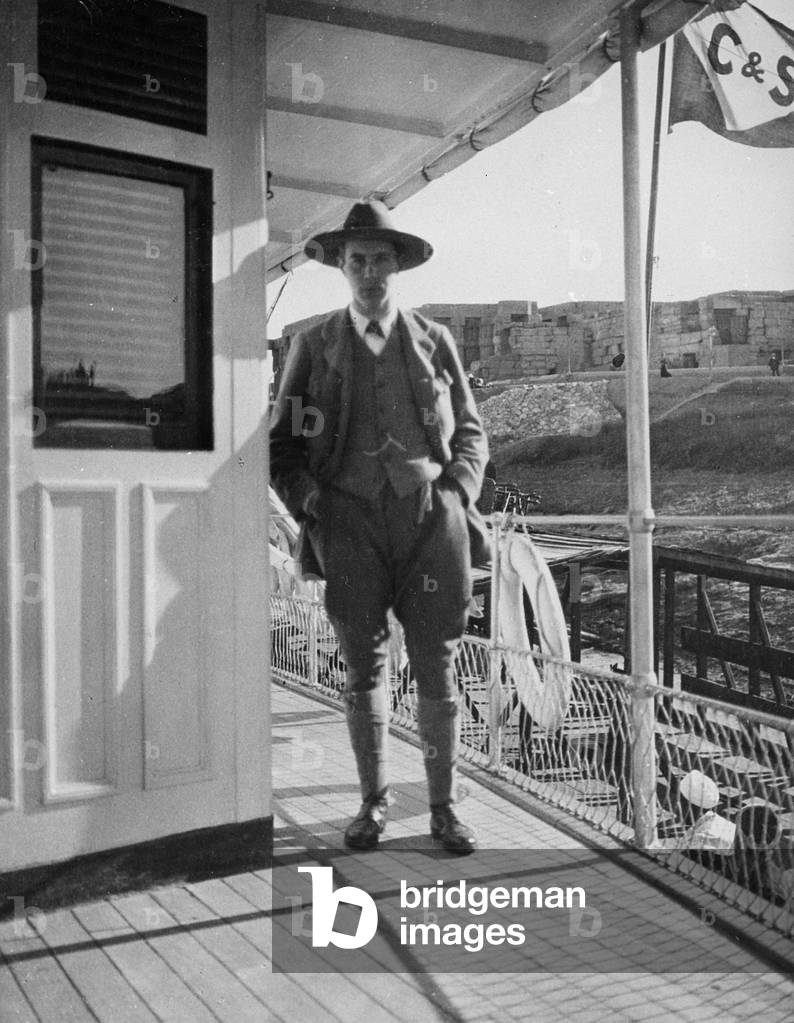 Sightseeing trip along the Nile, aboard the SS Rameses the Third, 1904 (b/w photo)