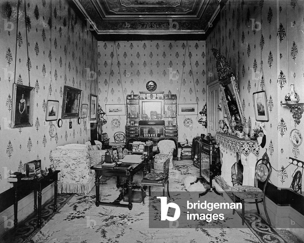 The Queen's Sitting Room, Villa Clara, c.1870-80 (b/w photo)