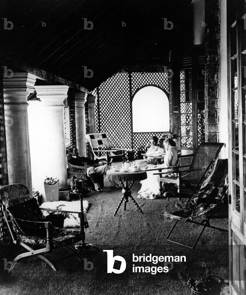 Archie Chamberlin's Bungalow, Ceylon, 1877 (b/w photo)