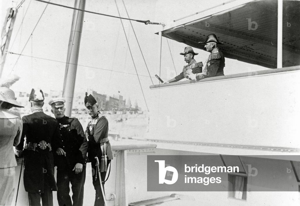 Entering Malta Harbour, 1912 (b/w photo)