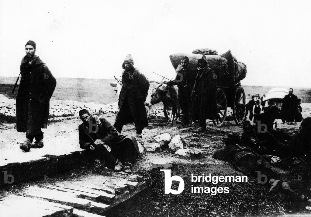 The Last Agony of the Ottoman - Turkish Soldiers Dying of Cholera near San Stefano, from 'The Graphic', c.1912-13 (litho)