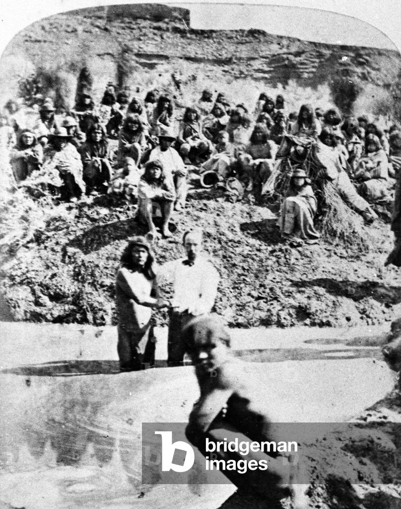 Mormon Baptism of Native Americans, c.1875 (b/w photo)