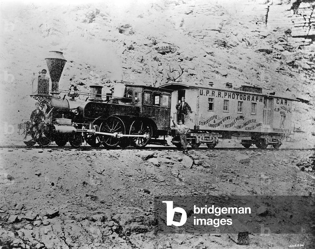J.B. Silvis' U.P.R.R. Photograph Car near Point of Rocks, Wyoming, c.1868 (b/w photo)