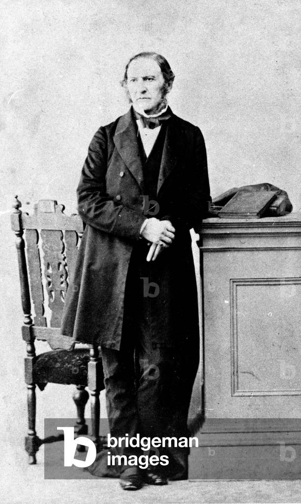 William Ewart Gladstone, 1863 (b/w photo)