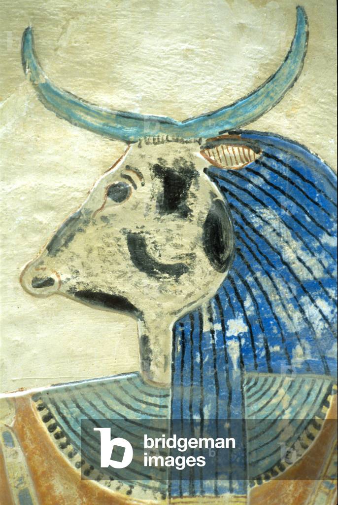 Ancient Egypt, Bull headed God of underworld, Tomb of Amon-hir-Khopshef, Thebes, 20th Dyn (photo)