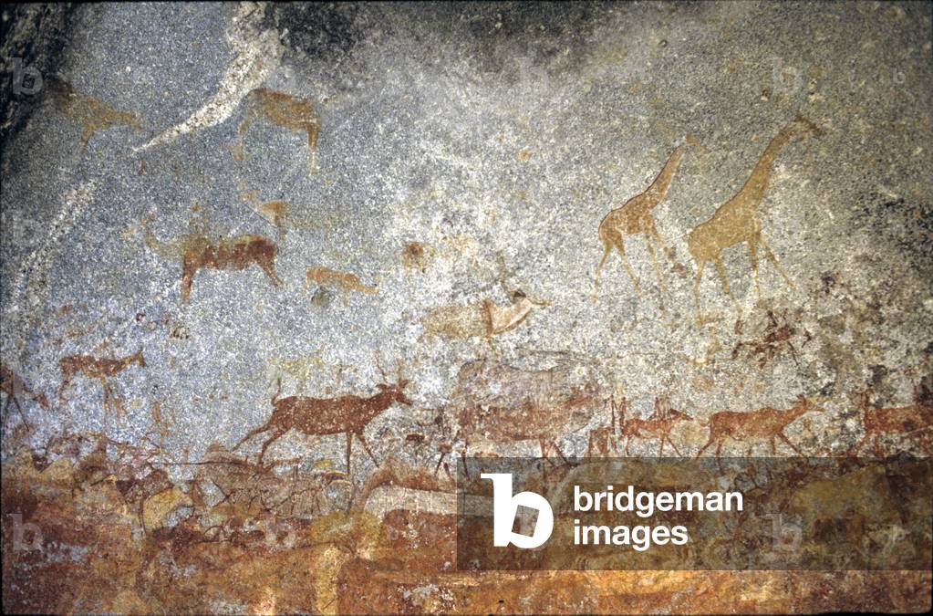 Nswagutl Cave, Matopos Hills, Zimbabwe, Main wall painting (photo)