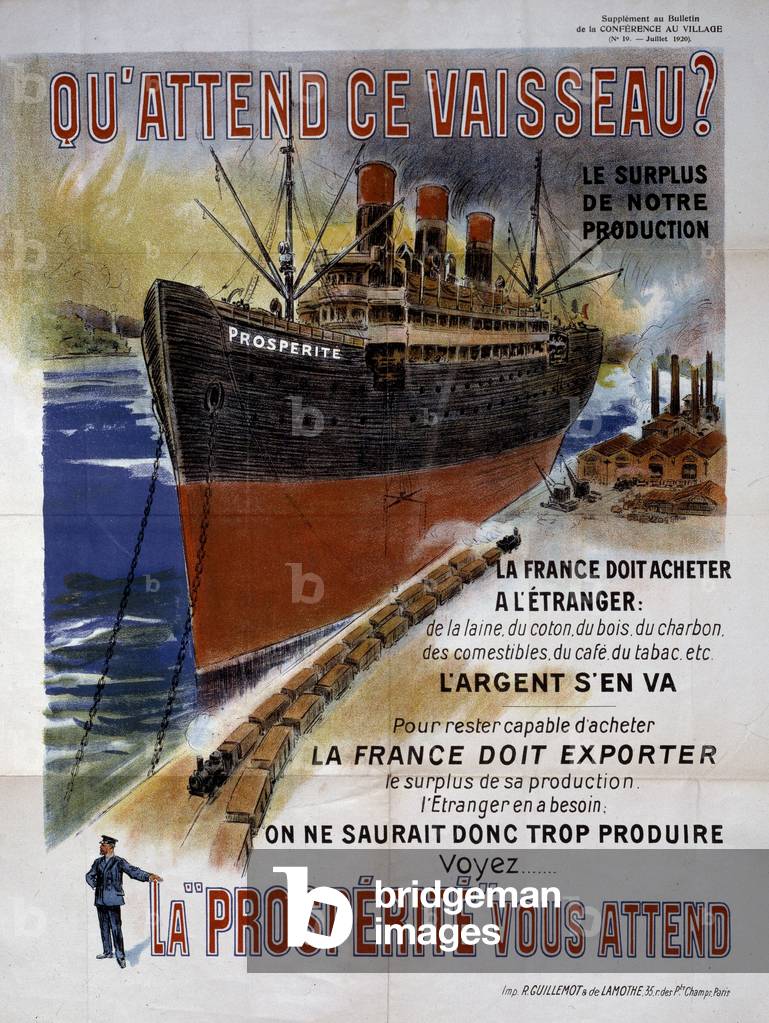 French poster (ca. 1920) for the national import and export of the inter-war period, 20th century (print)