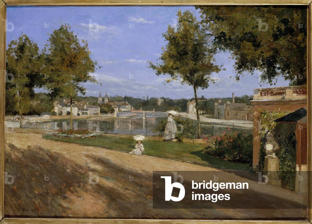 The terrace by the Seine at Melun, 1880 (oil on canvas)