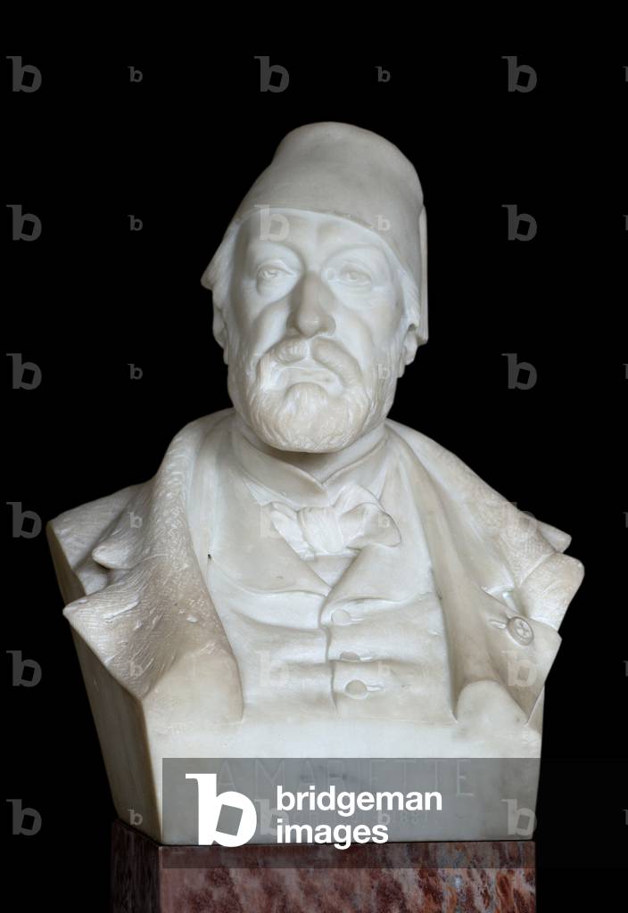 Bust of the Egyptologist Auguste Mariette Said Mariette Pasha (1821 - 1881), 19th century (marble)