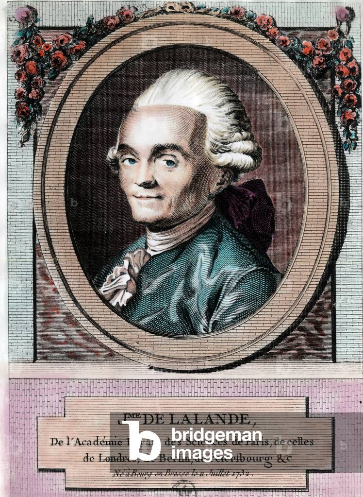 Portrait of Jean Jerome Lefrancois de Lallande (1732-1807), 18th century (engraving)